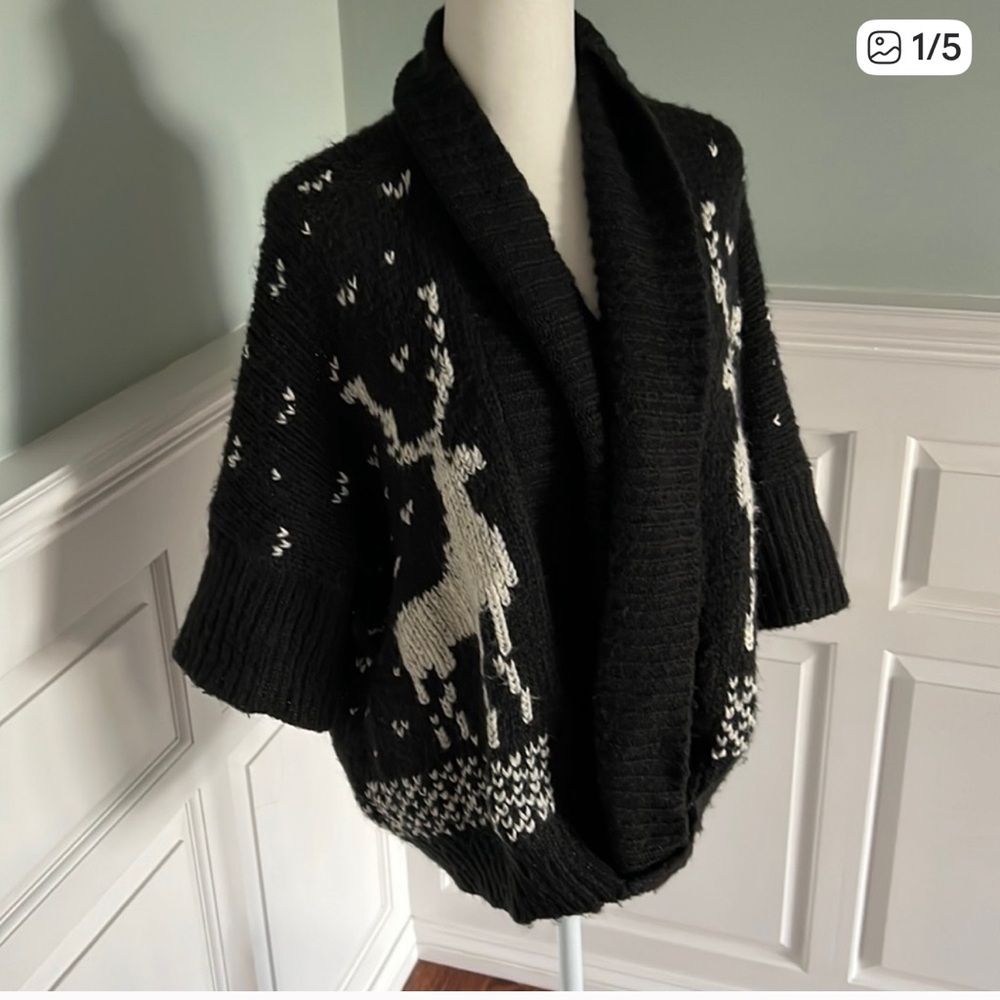Cozy Black and White Reindeer Sweater